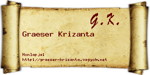 Graeser Krizanta névjegykártya